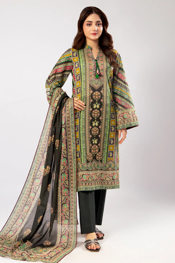 Black Printed 3PC Unstitched