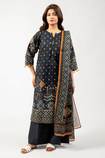 Black Printed 3PC Unstitched