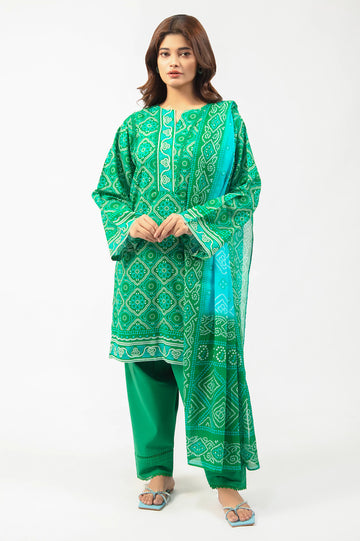 Green Printed 3PC Unstitched