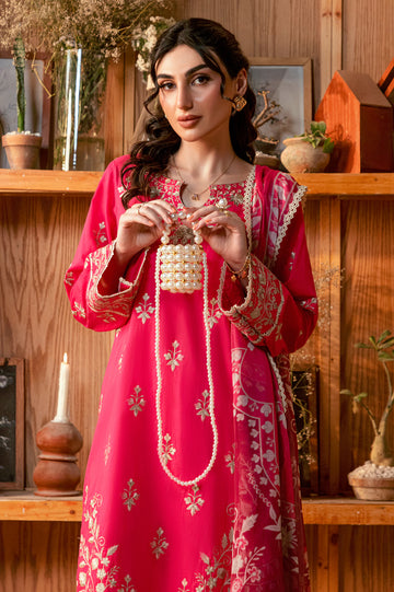 Pink Embroidered 3PC Unstitched