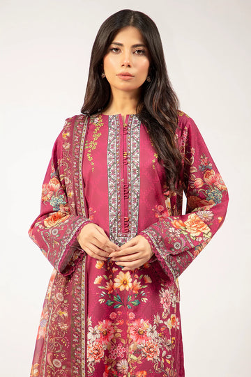 Magenta Printed 3PC Unstitched