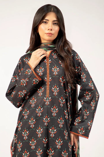 Black Printed 3PC Unstitched