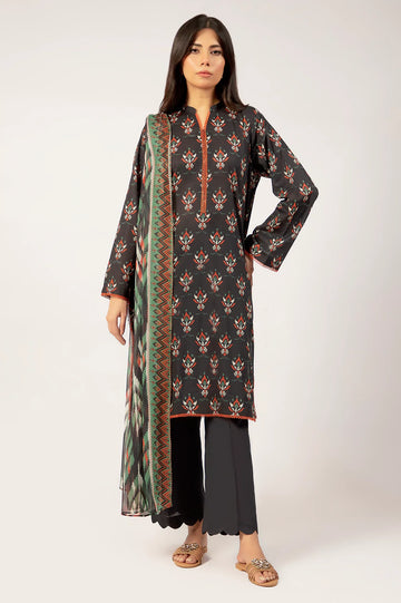 Black Printed 3PC Unstitched