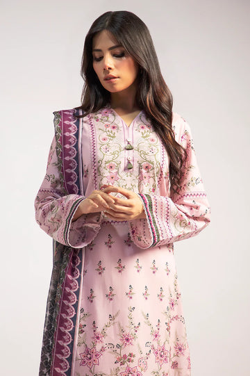 Light Pink Printed 3PC Unstitched