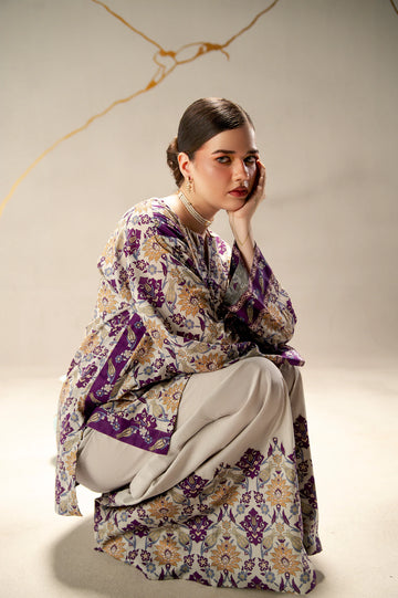 Beige Printed 3PC Unstitched