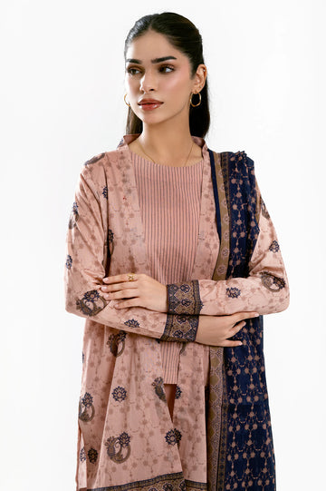 Peach Printed 3PC Unstitched