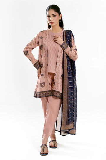 Peach Printed 3PC Unstitched