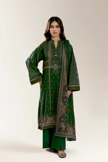 Printed Lawn Green Unstitched 3Pc