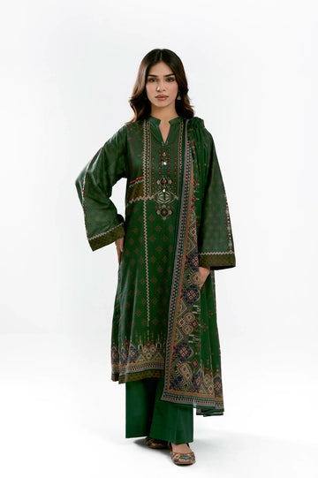 Printed Lawn-Green Unstitched 3PC