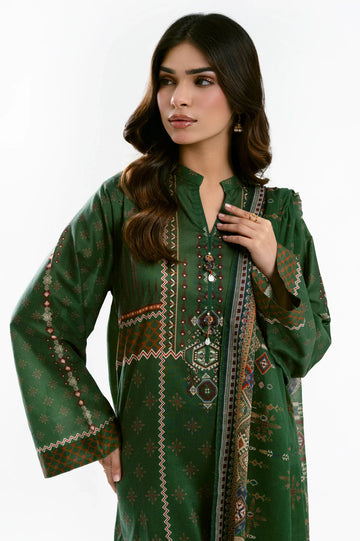 Printed Lawn-Green Unstitched 3PC