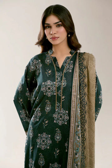 Printed Lawn Dark Green Unstitched 3Pc (OOS)