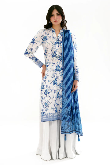 White Printed 3PC Unstitched