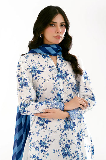 White Printed 3PC Unstitched