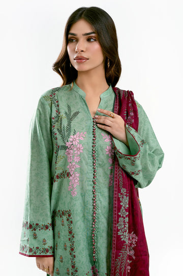 Green Printed 3PC Unstitched