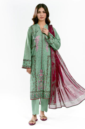 Green Printed 3PC Unstitched