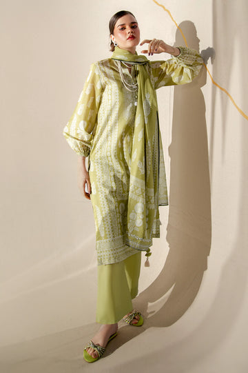 Olive Printed 3PC Unstitched