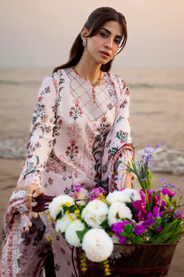 Printed Lawn-Cream Unstitched 3PC