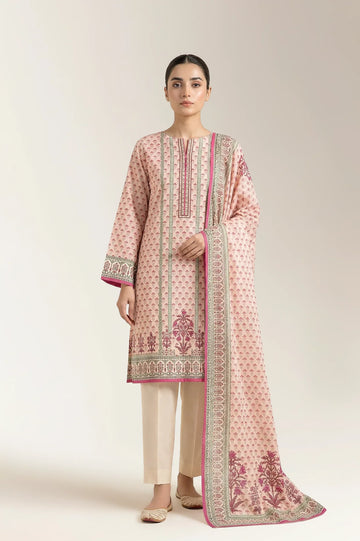 Printed Lawn-Cream Unstitched 3PC