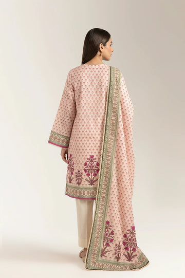 Printed Lawn-Cream Unstitched 3PC