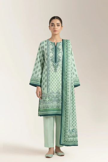 Printed Lawn-Green Unstitched 3PC