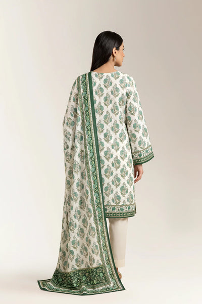 Printed Lawn-Off White Unstitched 3PC