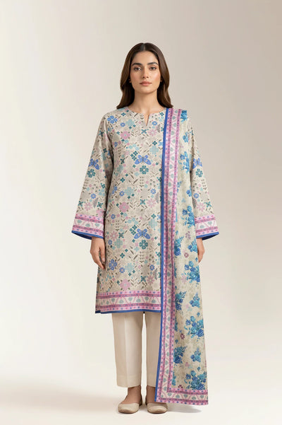 Printed Lawn-Mint Unstitched 3PC