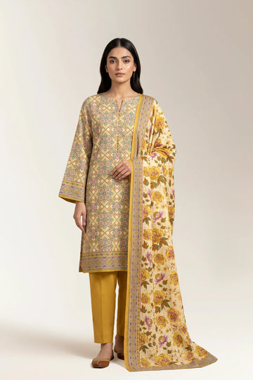 Printed Unstitched 3PC