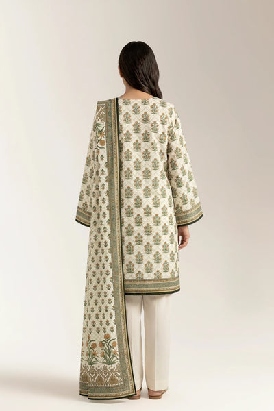 Printed Lawn-Off White Unstitched 3PC