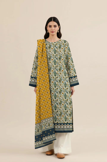 Printed Unstitched 3PC