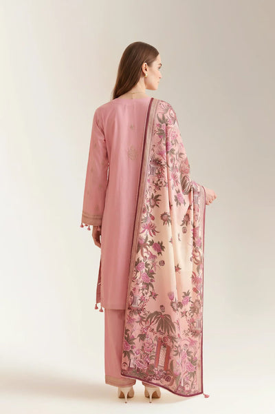 Embroidered Cambric-Pink Unstitched 3PC