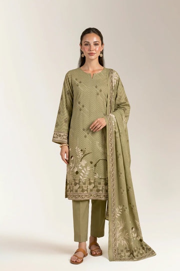 Printed Lawn-Green Unstitched 3PC