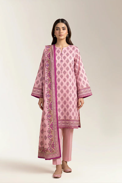Printed Lawn-Pink Unstitched 3PC