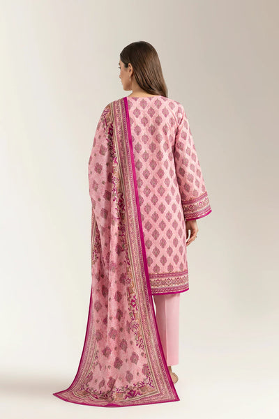 Printed Lawn-Pink Unstitched 3PC