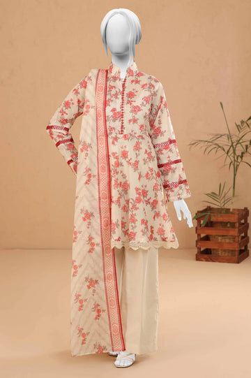 Off White Printed Unstitched Kurti With Dupatta