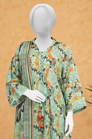 Green Printed Unstitched Shirt & Dupatta