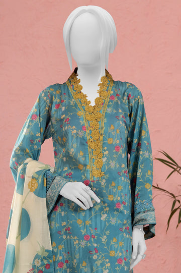 Sea GreenUnstitched Kurti With Dupatta