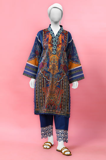 2PC Unstitched Lawn Printed Suit From Diners
