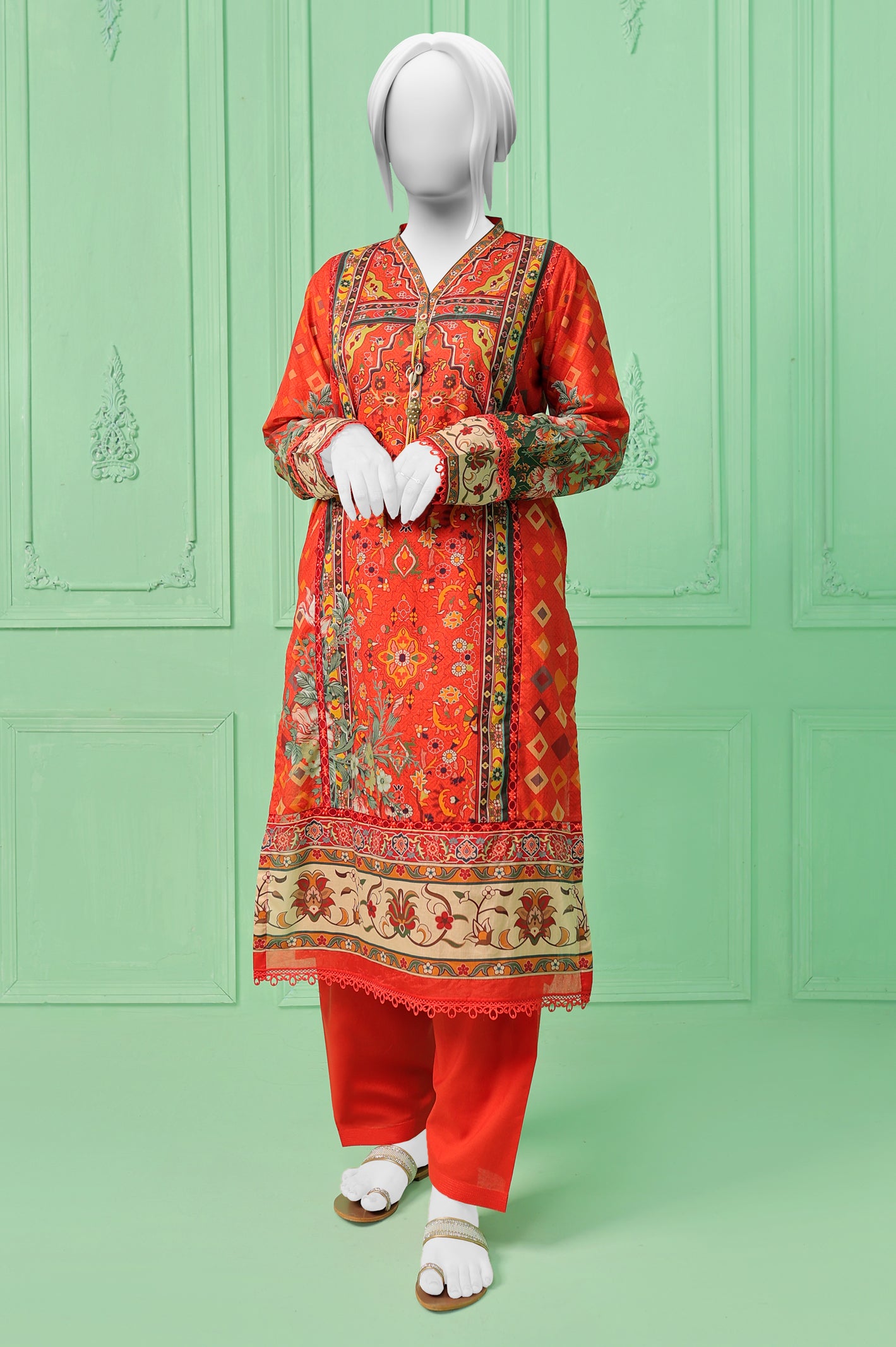 2PC Unstitched Lawn Printed Suit From Diners