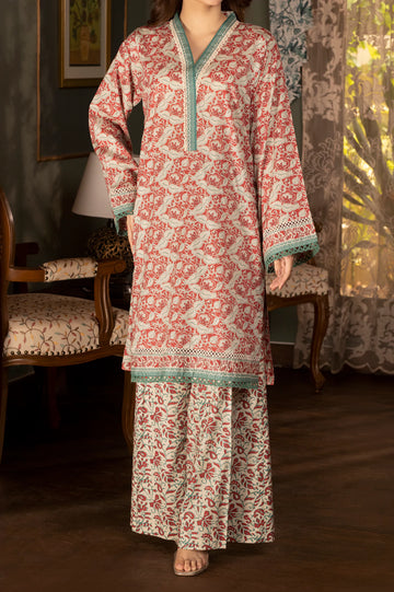 Red Printed 2PC Unstitched