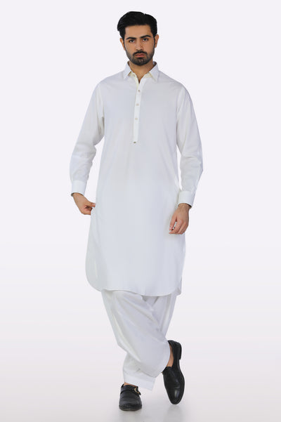 Off White Shalwar Kameez for Mens