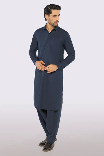 Dark Blue Wash & Wear Fabric