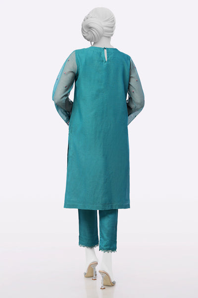 Green Embroidered 2PC From Sohaye By Diners