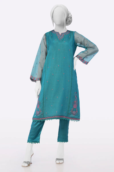 Green Embroidered 2PC From Sohaye By Diners