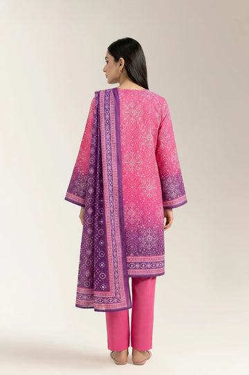 Printed Lawn-Pink Unstitched 3PC