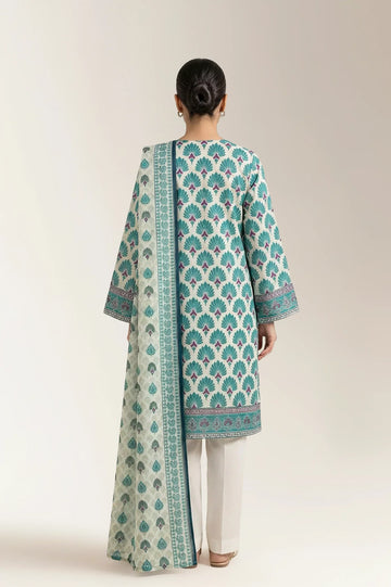 Printed Lawn-Offwhite Unstitched 3PC
