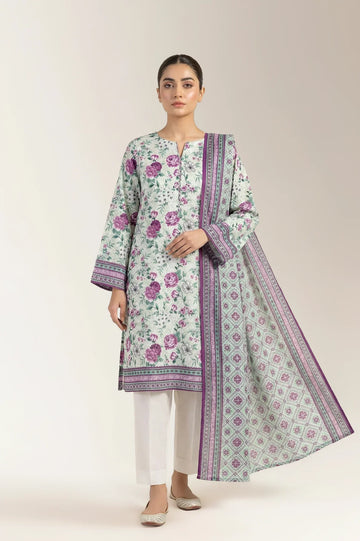 Printed Lawn-Mint Unstitched 3PC