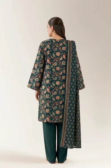 Printed Lawn-Blue Unstitched 3PC