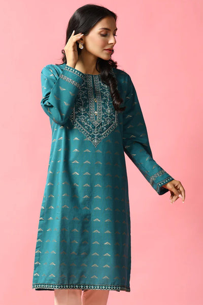 Jacquard Green Kurti - Diners