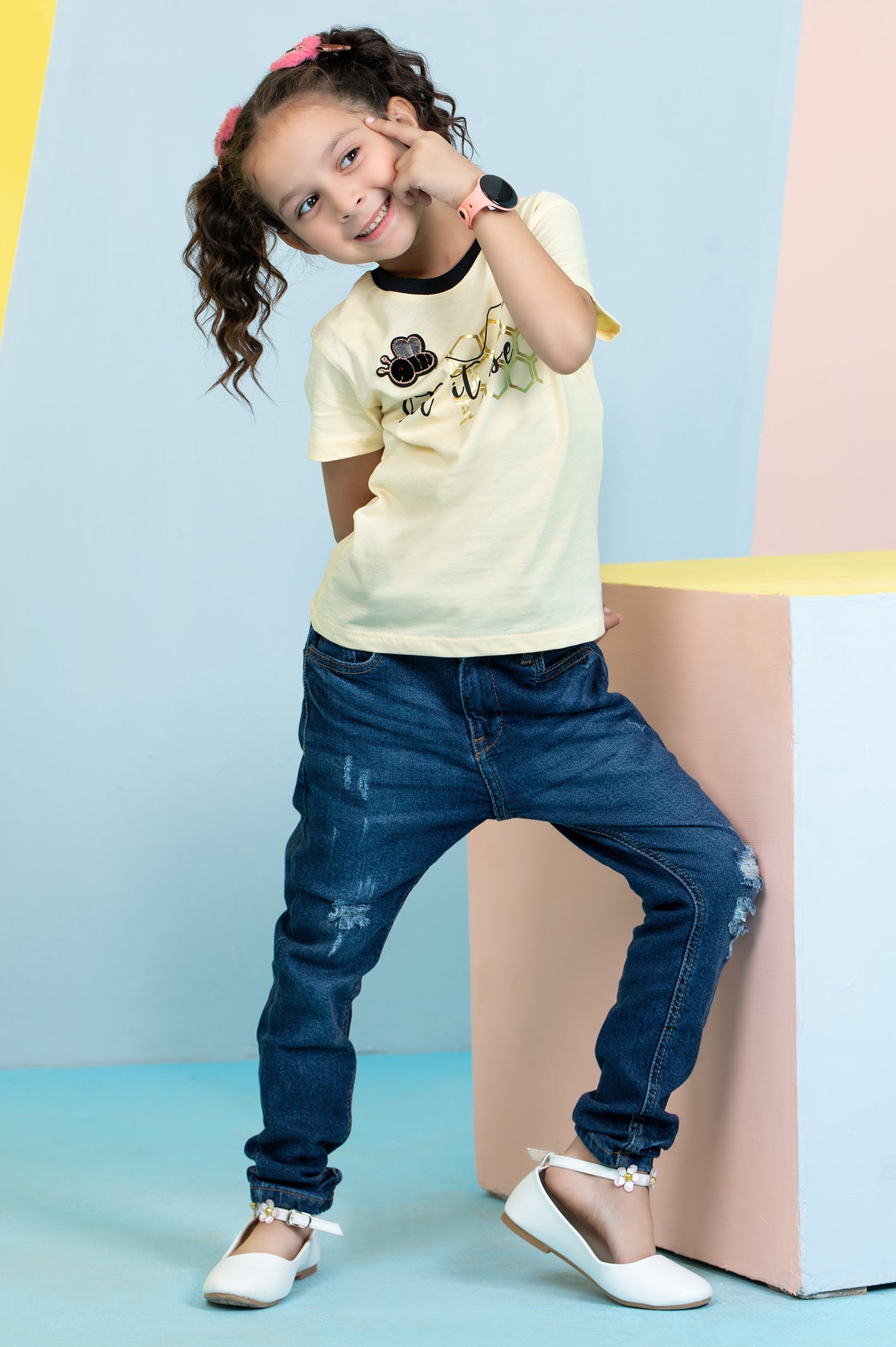 Girls T-Shirt In Fawn - Diners