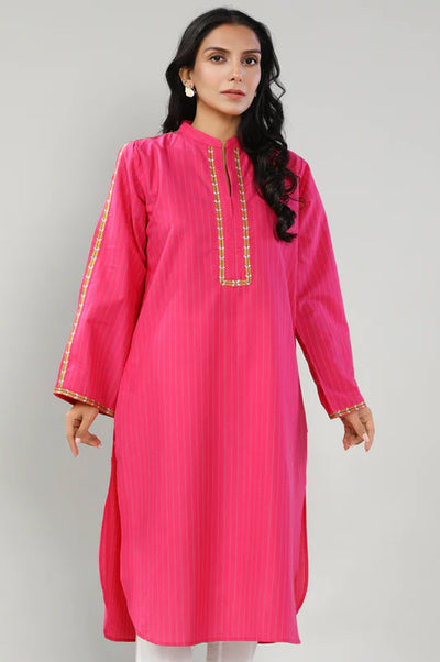 Dobby Pink Kurti - Diners